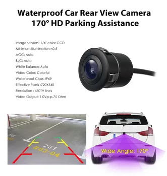 Ossuret Automobilio Galinio vaizdo Kamera atsargine Kamera, Atbulinės eigos Auto Stovėjimo Stebėti CCD Vandeniui HD Vaizdo įrašą, skirtą visų rūšių automobiliai