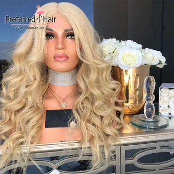 Pageidaujamas Pearl Pink Prarasti Banga Peruką Prieš Nupeštos Platinum Blonde Nėriniai Priekiniai Žmogaus Plaukų Perukai Remy Skaidrus Nėriniai Perukai Moterims