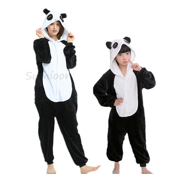 Panda Kigurumi Pijamas Onesie Vaikai Vienaragis Pižama Suaugusiems Gyvūnų Kombinezonas Kūdikiui Kostiumas Žiemos Berniukas Mergaitė Licorne Jumspuit 5754