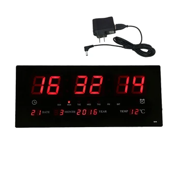Papildomų Didelis Ekranas LED Biuro Sieninis Laikrodis 24H Kalendorius-Metu - Dienas - Savaitę - Metų Temperatūros Matuoklis Projekcija Laikrodžiai MUS