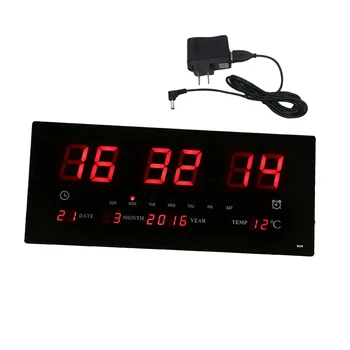 Papildomų Didelis Ekranas LED Biuro Sieninis Laikrodis 24H Kalendorius-Metu - Dienas - Savaitę - Metų Temperatūros Matuoklis Projekcija Laikrodžiai MUS