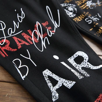Paryžiaus Skirtos Vyrams Gėlių Slim Black Jeans Spausdinti Grafiti Spalvingą Laišką, Kelnės Asmens Vyrų Laisvalaikio Klubas Gatvės Nuostabi