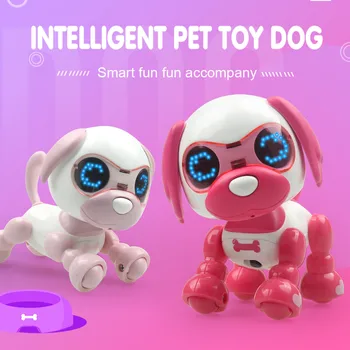 Pažangi RC Robotas Šuns Žaislas Smart Elektroninių Augintiniai, Šunų Vaikai Žaislų Mielas Gyvūnų LED Akis Garso Įrašymo Dainuoti Miego Intelektualūs Žaislai