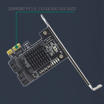 PCI-E GEN3 į SATA3.0 Plėtimosi Kortelės 4-Port 6G Adapterio Kortelės Išplėtimo IPFS Kietąjį Diską ASM1064