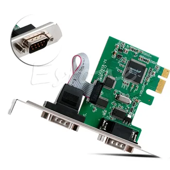 PCI-E PCI Dual Serial DB9 RS232 Serial Kontrolierius 2-Port Adapteris, Express Card 484