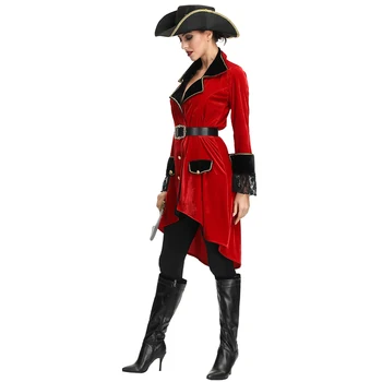 Piratų Kostiumai Vienodą Moterų Jack Kapitonas Karibų Piratai Cosplay Kostiumai Helovinas