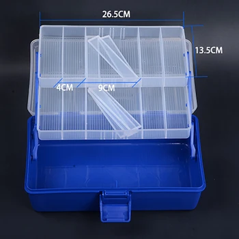 Plastikiniai Trijų sluoksnių Rinkinys, Sulankstomas Dalys/Medicina/Manikiūras/Žvejybos Masalas talpinimo Mult-funkcinis Workbin Dėžės