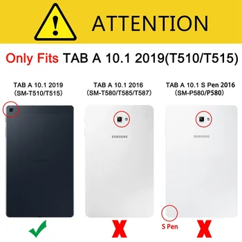 Plonas Silikono atsparus smūgiams Stand Case for Samsung Galaxy Tab 10.1 2019 SM-T510 SM-T515 T510 T515 tablet apsaugos atveju+filmas+rašiklis
