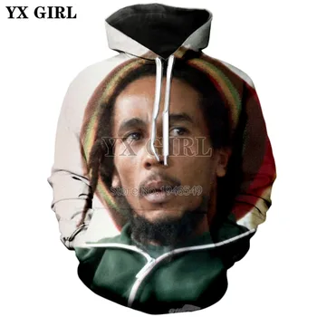 PLstar Kosmosas HipHop Reggae, Bob Marley Tracksuit Streetwear Unisex Naujas Mados Puloveris 3DPrint ilgomis rankovėmis Hoodies/Striukė A-7