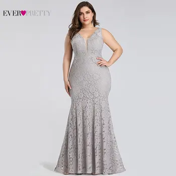 Plus Size Prom Dresses 2020 Kada nors Gana EP08838 Elegantiškas Undinė Nėrinių Rankovių V-kaklo, Ilgai Šalies Chalatai Seksualus Vestuvių Chalatai Svečias