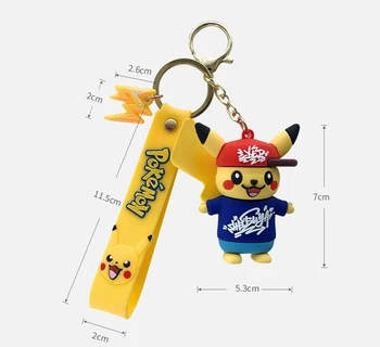 Pokemon Veiksmų Skaičius, Pikachu Keychain paketų prižiūrėtojų raktinę PVC TOMY Psyduck Pav. Pakabukas Animacinių filmų Mielas Modelis Lėlės Kawaii Vaikams, Žaislų, Dovanų