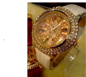 Prabangus, Elegantiškas Moterų Laikrodžiai Mados Lady natūralios Odos Diamond Lentelė Suknelė Žiūrėti Ponia Laikrodis kalnų krištolas laikrodžiai Laikrodis