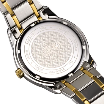 Prabangus visiškai nerūdijančio plieno žiūrėti vyrų verslo Japonijos kvarco laikrodžiai karinės laikrodis atsparus vandeniui 2019 HOLUNS relogio naujas