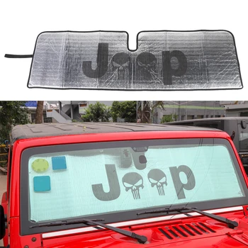 Prekinis, galinis stiklo skėtį nuo saulės Uždanga Jeep Wrangler TJ JK Apsaugos nuo Saulės Skydas Padengti Automobilių Reikmenys UV Spindulių Raštas 1PCS