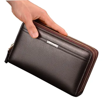 Prekės ženklo Verslo piniginės vyrų rankinėje Sankabos prabanga portfelį, pinigų klipas monetų kišenėje Didelės talpos Atsitiktinis Savininkų piniginės telefono krepšys