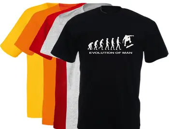 Print T-Shirt 2019 Mados Oneck Viršuje Medvilnės Atsitiktinis Evoliucijos Žmogaus Čiuožėjas,Geriausiai T Marškinėliai Vyrams
