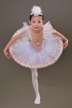 Profesionalūs Baleto Tutus vaikas Gulbių ežeras Baleto Šokių Drabužius mergaitėms Blynas tutu Vaikas Ballerina Dailiojo Čiuožimo Suknelė