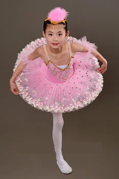 Profesionalūs Baleto Tutus vaikas Gulbių ežeras Baleto Šokių Drabužius mergaitėms Blynas tutu Vaikas Ballerina Dailiojo Čiuožimo Suknelė