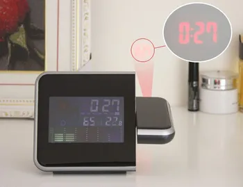 Projekcijos laikrodis led spalvotas ekranas orų prognozė laikrodis tingus elektroninis laikrodis amžiną kalendorių oras stotis projekcija