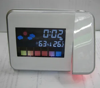 Projekcijos laikrodis led spalvotas ekranas orų prognozė laikrodis tingus elektroninis laikrodis amžiną kalendorių oras stotis projekcija