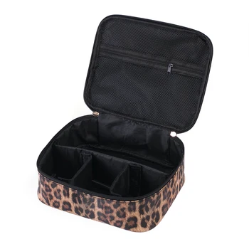 PU Leopard Makiažas Organizatorius Mergina Kelionės Kosmetikos Dėžutės Moterų Kelionę Vonios kambarys, tualetinių reikmenų Plovimo Atveju, Lūpų makiažą Šepečių Laikikliai