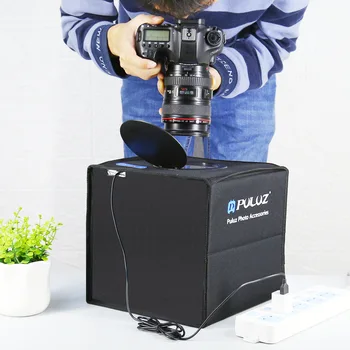 PULUZ Foto Studija šviesdėžės su 12 Spalvų Fono Mini Stalo Švieslentę Fotografijos Soft Box Šaudymo Lauke Palapinę Šviesos Žiedas