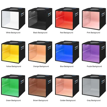 PULUZ Foto Studija šviesdėžės su 12 Spalvų Fono Mini Stalo Švieslentę Fotografijos Soft Box Šaudymo Lauke Palapinę Šviesos Žiedas