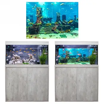 PVC Koralų Akvariumo Fonas po vandeniu Plakatas Žuvų Sienų Papuošimai Lipdukas Mėlyna Šviežių Jūros Žuvų Bakas Fone 47514