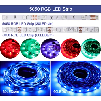 Qimedo LED Šviesos Juostelės SMD 5050 RGB 2835 5M 10M LED Apšvietimas rgb Led juosta diodų juostelės Lankstus 