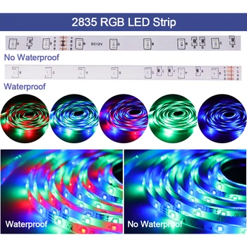 Qimedo LED Šviesos Juostelės SMD 5050 RGB 2835 5M 10M LED Apšvietimas rgb Led juosta diodų juostelės Lankstus 