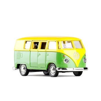 R city 1:36 VW T1Transporter Autobusų Žaislinės Transporto priemonės Lydinio Traukti Atgal, Mini Automobilių Replika Įgaliotas Originalus Gamyklos Modelis Vaikai