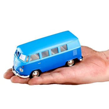 R city 1:36 VW T1Transporter Autobusų Žaislinės Transporto priemonės Lydinio Traukti Atgal, Mini Automobilių Replika Įgaliotas Originalus Gamyklos Modelis Vaikai