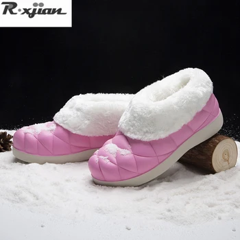 R. Xjian prekės 2020 super žiemą šilti sniego batai ponios neperšlampami medvilniniai bateliai, slidžių batai, trumpi batai šilti batai Size34-39#