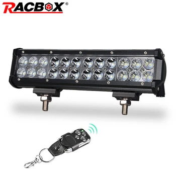 RACBOX 12 colių 72W LED Darbo Šviesos Juosta Lempos Potvynių Vietoje 6000K Balta Slideable Skliaustas Automobilių, Motociklų, ATV 10