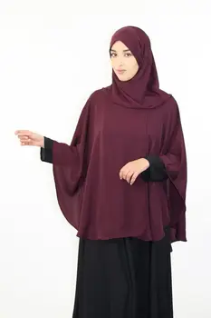 Ramadanas Musulmonų Moterų Maldos Khimar Hijab Overthead AbayaTops Skara Niqab Burqa Arabų Turkija Jilbab Jurken Žaliojo Islamo Apranga
