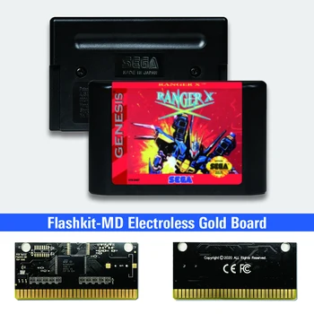 Ranger-X - JAV Etiketės Flashkit MD Electroless Aukso PCB Kortele Sega Genesis Megadrive Vaizdo Žaidimų Konsolės