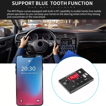 Rankų 12V Bluetooth5.0 MP3 Dekodavimo Valdybos Modulis Belaidis Automobilinis USB MP3 Grotuvas TF Kortelės Lizdas / USB / FM Mikrofonas