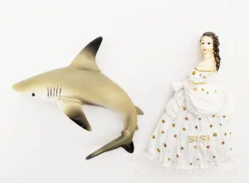 Rankų Piešimo Animacinių Filmų Princesė Sissi Šaldytuvas Magnetai, Austrija Suvenyrų Ryklys Gyvūnų Magnetas Šaldytuvas Dekoro Dovanų Idėjos
