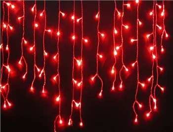 RAUDONA 3.5 m, 100 SMD Atostogų Festivalio Uždanga Vestuvių Žibintai LED String Juostelės ledo baras lempos Girliandas ŠALIES KALĖDŲ FĖJA