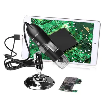 Reguliuojamas 1600X 2MP 1080P 8 LED USB Skaitmeninis Mikroskopas Tipas-C/Micro didinamasis stiklas Elektroninių Stereo Endoskopą, Skirta 