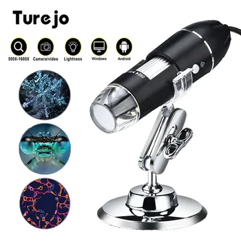 Reguliuojamas 1600X LED Skaitmeninio Mikroskopo vaizdo Kameros Tipas-C/Micro USB Zoom didinamasis stiklas Endoskopą Elektroninių USB Mikroskopą, skirti Litavimui 3857