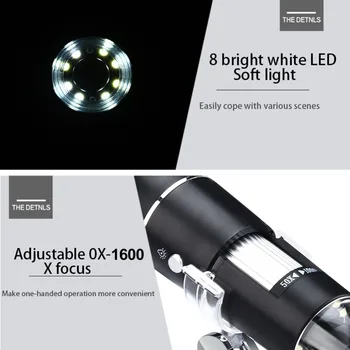 Reguliuojamas 1600X LED Skaitmeninio Mikroskopo vaizdo Kameros Tipas-C/Micro USB Zoom didinamasis stiklas Endoskopą Elektroninių USB Mikroskopą, skirti Litavimui