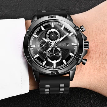 Relogio Masculino 2020 Naujas Warterproof Silikono Sports Mens Watches LIGE Top Brand Prabangių Verslo Kvarco Žiūrėti Vyrų Chronograph