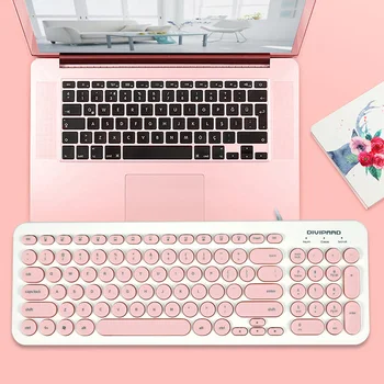 Retro Pink Klaviatūros Mielas Mini Klaviatūra 96 Klavišus USB Laidinio Turas Keycap Multimedia Home Office Naudoti Kompiuterį