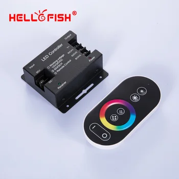 RGB LED juostos valdiklis jutiklinis nuotolinio valdymo RF wireless 12V 24V 18A LED driver Sveiki Žuvys