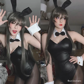 ROLECOS Anime Sakurajima Mai Cosplay Kostiumas Helovinas Moterys Juoda Sexy Jumpsuit Rascal Nėra Svajonė Bunny Mergina Senpai Cos