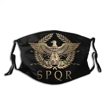 Romos Imperijos Standartas Shield SPQR Kaukė Su Filtrais, Unikalus Dizainas, Vėjo apsauga nuo dulkių Nagų Kaukė