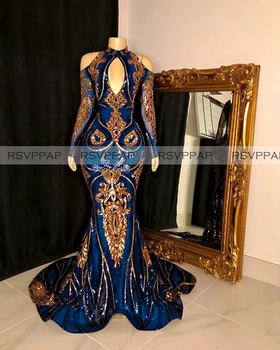 Royal Blue Ilgai Prom Dresses 