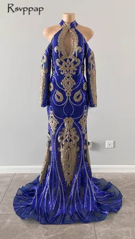 Royal Blue Ilgai Prom Dresses 