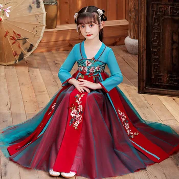 Rudenį Hanfu Ilgomis Rankovėmis Suknelė Siuvinėta Senovės Stiliaus Birthday Party Dress Naujųjų Metų Vakarą Suknelė Vaidmenų Kostiumas